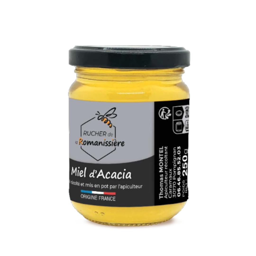 Pot de miel d'acacia 250g.